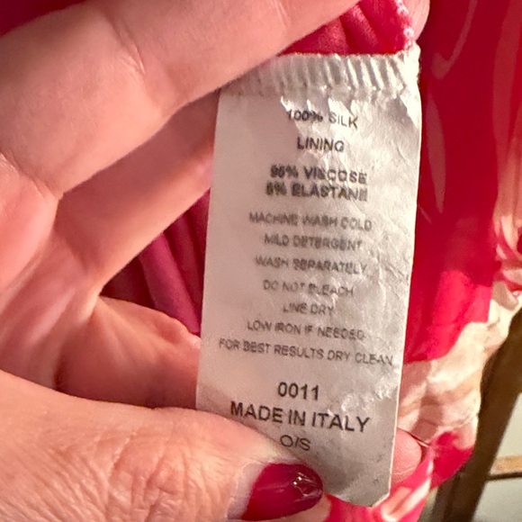 Vibrant Asymmetrical Pink Floral Dress - Picture 3 of 4